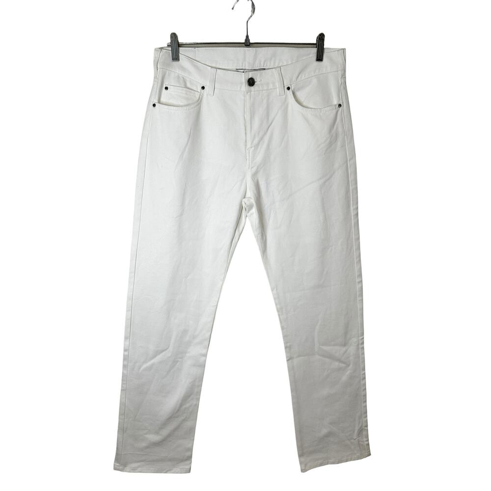 Max Mara New Womens High Rise Jeans White Size 12 with Flaw Minimalist
